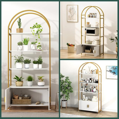 (Golden) Arched Bookshelf, Bookcase Industrial