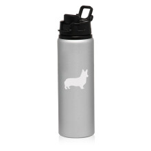740 ml aluminium sportwaterfles voor op reis, Corgi-model (zilver)