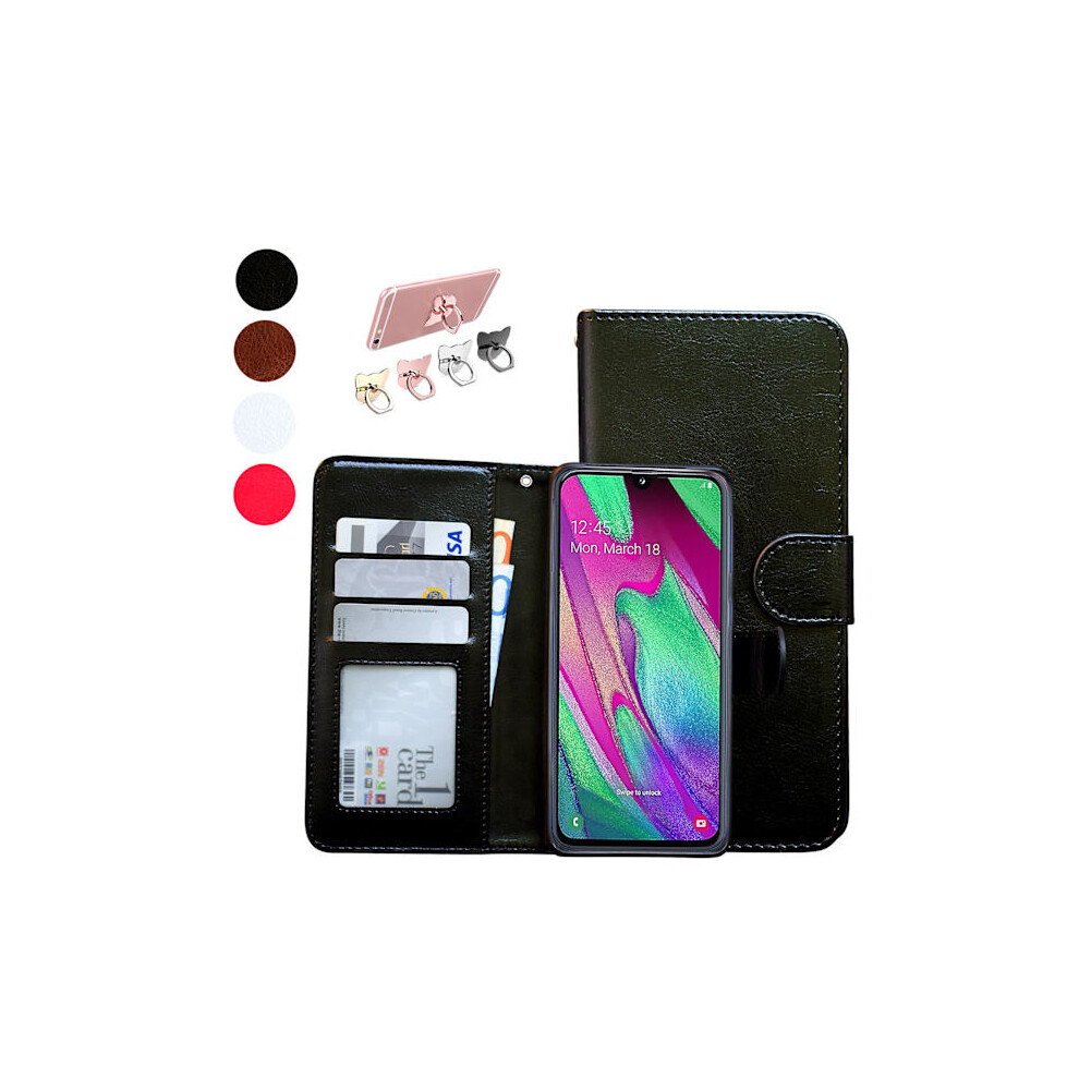 Compatible With Samsung Galaxy A40 - Leather Case / Protection Brown 9173940069077