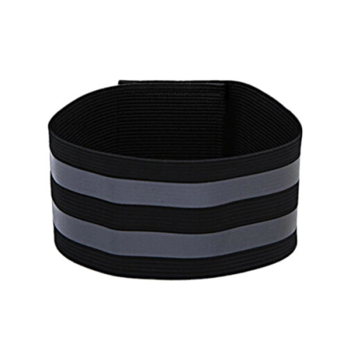 Reflekterende armbånd - Dobbeltstriber - Sort Sort