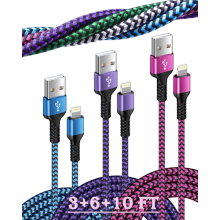 Lightning-kabel, 3-pack kompatibel med iPhone Laddningskabel för original kompatibel med Apple 14, 13