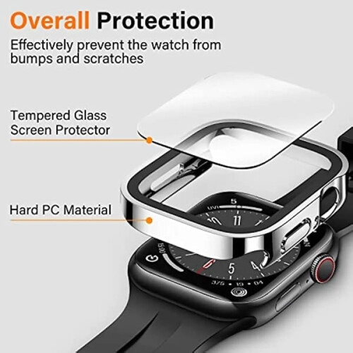 Αδιάβροχη θήκη για συμβατότητα με Apple Watch, Προστατευτικό γυαλί οθόνης + 2