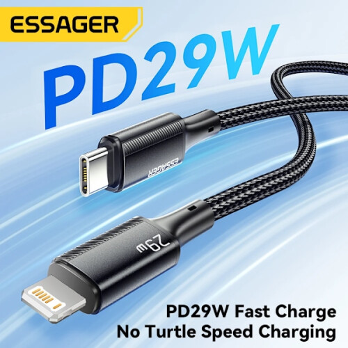 Καλώδιο Essager USB C σε Lightning 2m, γρήγορη φόρτιση 29W PD, συμβατό με iPhone14/13/12/11Pro 1