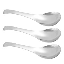 Conjunto de 3 Colheres de Sopa Estilo Chinês para Refeição, Utensílios de Cozinha em Aço Inoxidável