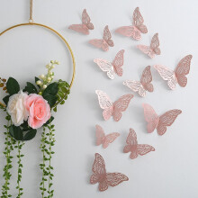 3D-Wandaufkleber mit hohlem Schmetterlingsmotiv zur Wanddekoration im Wohnzimmer