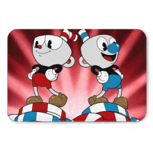 Covor Cuphead, podea de baie antiderapantă, covor de baie din flanel moale și distractiv, covor de chiuvetă pentru duș - 50*80