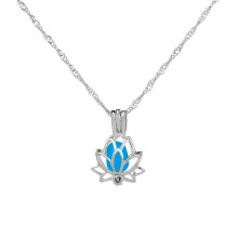 Colier Hollow Lotus Suvenir Cadou Aliaj Stralucitor Bijuterii Pandantiv Lanț pentru Femei