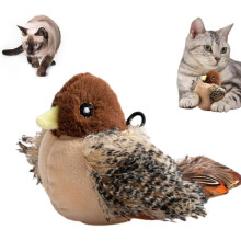 Petsboro Featherfun Flyer, jucărie interactivă pentru pisici, pasăre care ciripește, cu 7 sunete, activată prin atingere, pentru pisici