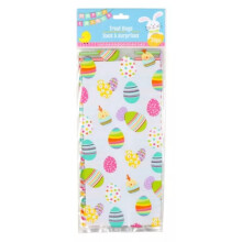 Bolsas de celofán para fiestas con estampado de huevos de Pascua, paquete de 20 unidades.