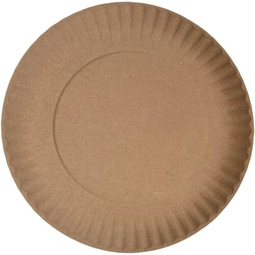 Χάρτινα πιάτα μιας χρήσης Kraft EcoQuality 9 ιντσών, μεγάλα, καθημερινά, καφέ χάρτινα 2