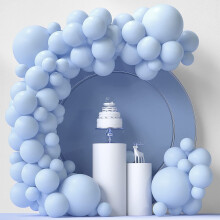 84-teiliges Girlandenbogen-Set mit blauen Luftballons (5+12+18 Zoll) in Pastellblau, Dekorationen für Geburtstag, Babyparty und Hochzeit