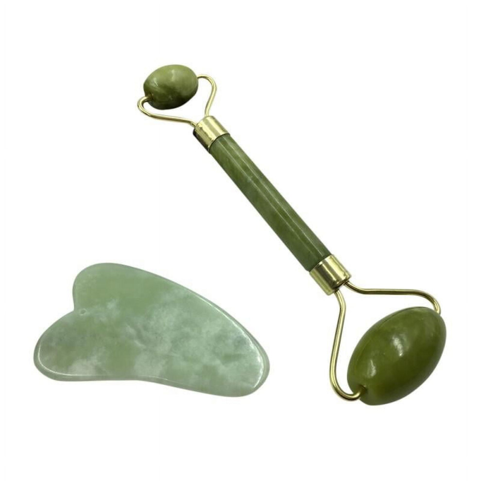 Zonghan Jade Roller Gua Sha Scraping Massage Tool Set Natural Jade Promote Blood Circulation Facial Massage Tools