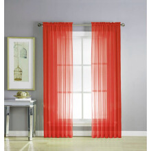 Elegance, set de 2 perdele transparente din voal, cu buzunare pentru tijă, lungime 273 cm, model solid