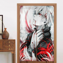 Kaneki Ken Door Curtain for Doorway, Pattern Print Blackout Privacy Window Curtain, Room Divider Curtain Tapestry Home Decor, 34" W X 56" L