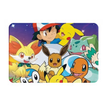 Pikachu personlig flanellmatta inomhus för hem, sovrum, badrum, kök, golvmatta dekoration matta vattenabsorberande vit 16x24 tum