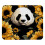 Τετράγωνο Mousepad με μοτίβο ηλίανθου Panda, ύφασμα Mousepad υπολογιστή με βάση από 1