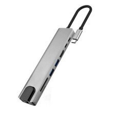 AMTF-4819 - Hub USB-C TO8 em 1 HDMI Ethernet USB 3.0/2.0 com Leitor de Cartões