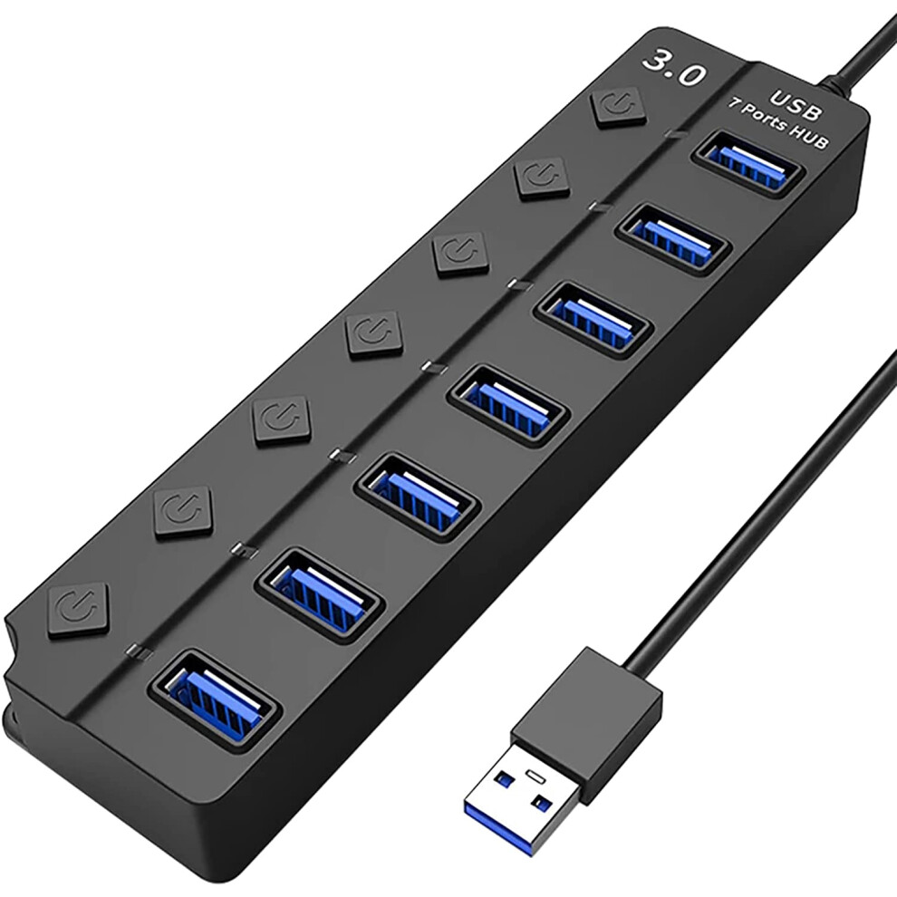 7-Port Usb Hubs 3.0,Multiple Ports Expansion, Individual On/Off Switch Indicator,Portable Hubs 9433291451618