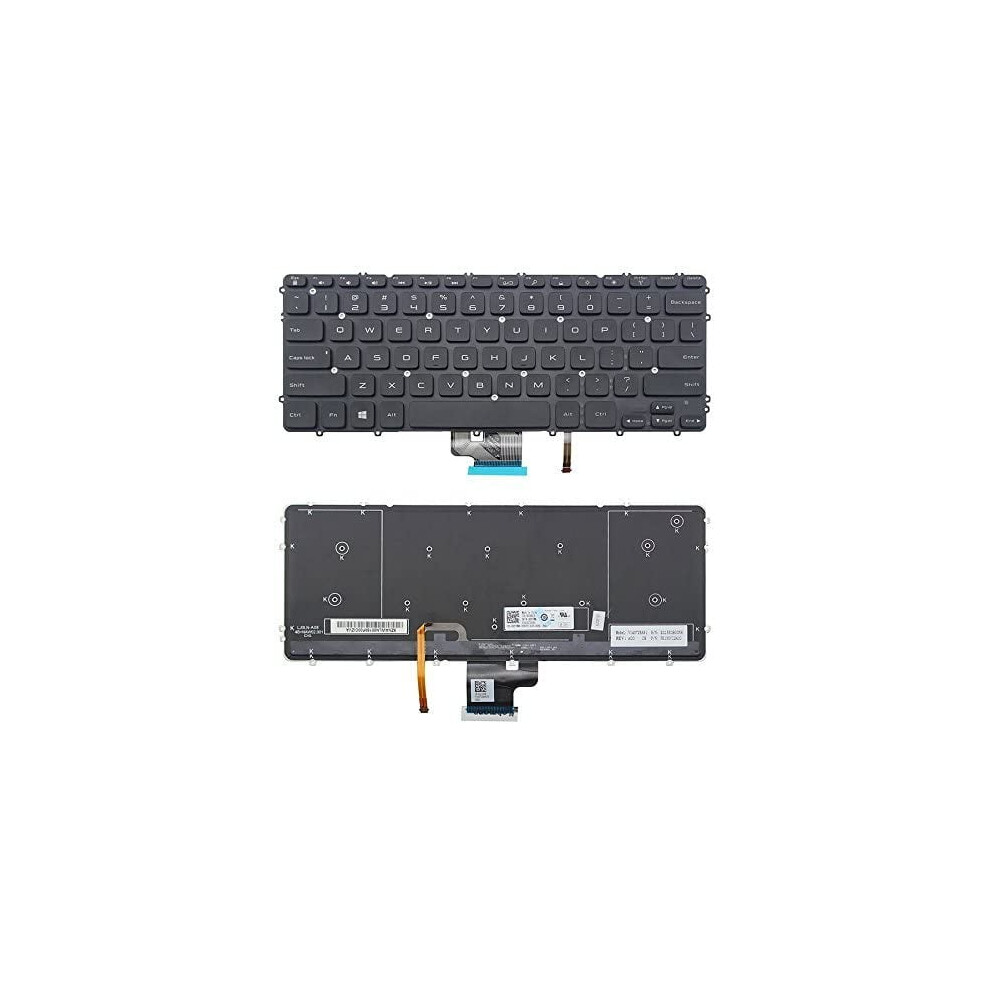 New Us English Backlit Laptop Keyboard (Without Palmrest) Replacement Compatible With Dell Precision M3800 Xps 15 9530 Pk130yi2a00 Black 9433291451502