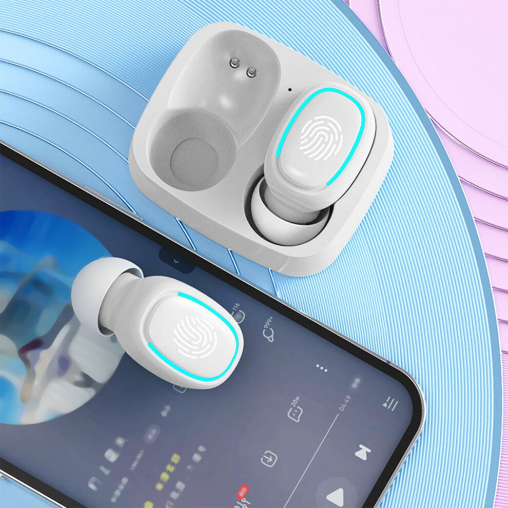 Avtoify Touchs Wireless Bluetooth Headset Macaron Color Mini Invisible Binaural In-Ear In-Bud Bluetooth Headset White 9433291452035