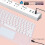 Teclado Bluetooth portátil com touchpad, mini teclado ultrafino e recarregável compatível com iPad Pro/iOS/Android (rosa) 6