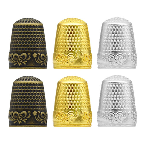 Guangmc 6pcs Sewing Thimble Finger Shield Copper DIY Sewing Tools