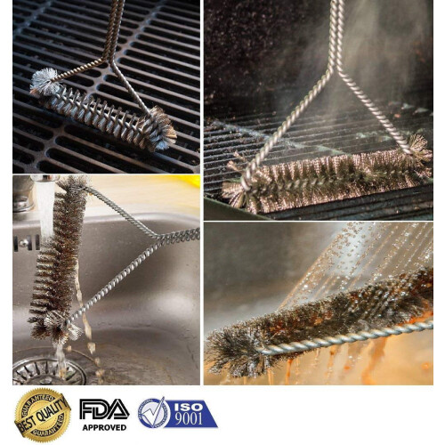 Εργαλείο μαγειρέματος για ψησταριά BBQ βαρέως τύπου 12" με βούρτσα και τρίχες από 1