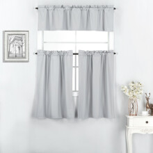 Conjunto de 3 peças de cortinas blackout 100% forradas para decoração de cozinha, incluindo cortinas curtas e bandô.