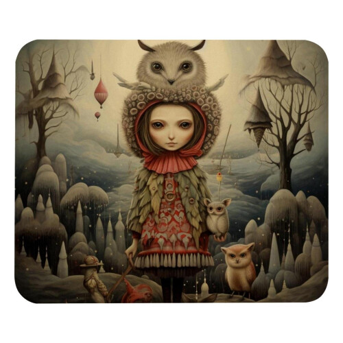Mousepad με κινούμενα σχέδια σε σχήμα μποέμ όμορφου κοριτσιού, αντιολισθητικό