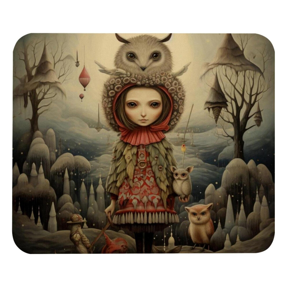 Bohemian Pretty Girl Cartoon Mousepad, Non-Slip Waterproof Desk Mat For Office Home, Compatible With Laptop Writing Pad 9448196099698