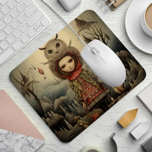 Mousepad με κινούμενα σχέδια σε σχήμα μποέμ όμορφου κοριτσιού, αντιολισθητικό 1