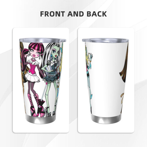 Ποτήρι Monster High20oz, Κούπα ταξιδιού καφέ από ανοξείδωτο ατσάλι με μόνωση κενού, Κούπα 2