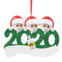 Giyblacko Personalisierte Weihnachtsanhänger „Überlebende Familie“ – Weihnachtsdekoration 2020, 5-teilig
