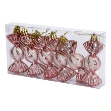 Sheghy 6-teiliges Set Weihnachtsbonbons, kompatibel mit Weihnachtsbaumschmuck, glitzernde Hängegläser, Pfefferminzbonbons aus Kunststoff für die