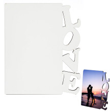1 set rame foto sublimate din MDF 180x150x5mm, compatibile cu imprimarea prin transfer termic, ramă dreptunghiulară albă cu cuvântul dragoste