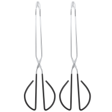 Attizzatoio per camino, clip per carbone, pinza per legna da ardere, pinze per barbecue, 2 pezzi