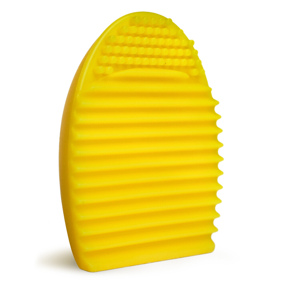 Makeup Brush Cleaner Silicone Scrubbing Glove for Deep Makeup Removal and Fast Foundation Brush Cleaning, Yellow