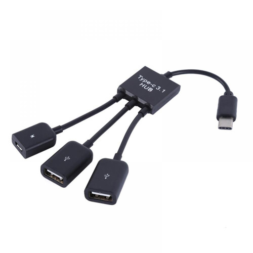Καλώδιο φόρτισης OTG υψηλής ποιότητας Prettyyui 15cm USB τύπου C3.1 αρσενικό σε τρία USB 2.0