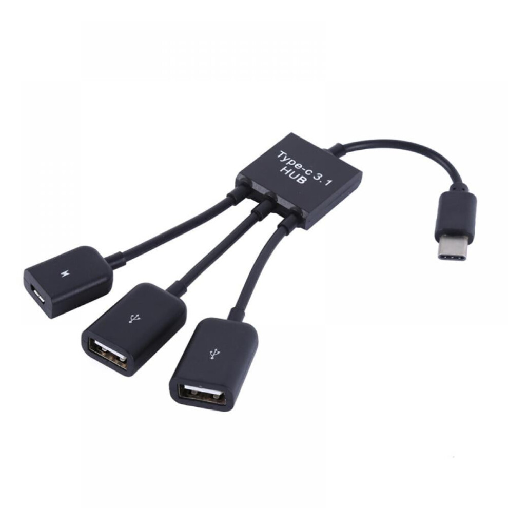 Xinhuaya Usb 2.0 Female Otg Charging Cable 15Cm Usb Type C 3.1 Male To Dual 2 Port Hub Cables 1 To 3 Cord Or Y Splitter Cables 9004841146737