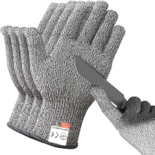 1 Pair HPPE Level 5 Safety Anti Cut Gloves High-strength Industry Kitchen Gardening Anti-Scratch Anti-cut Glass Cutting Multi-Purpose ,Wear Resistant