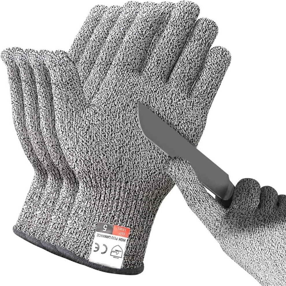 1 Pair Hppe Level 5 Safety Anti Cut Gloves High-Strength Industry Kitchen Gardening Anti-Scratch Anti-Cut Glass Cutting Multi-Purpose ,Wear Resistant 9499224766358