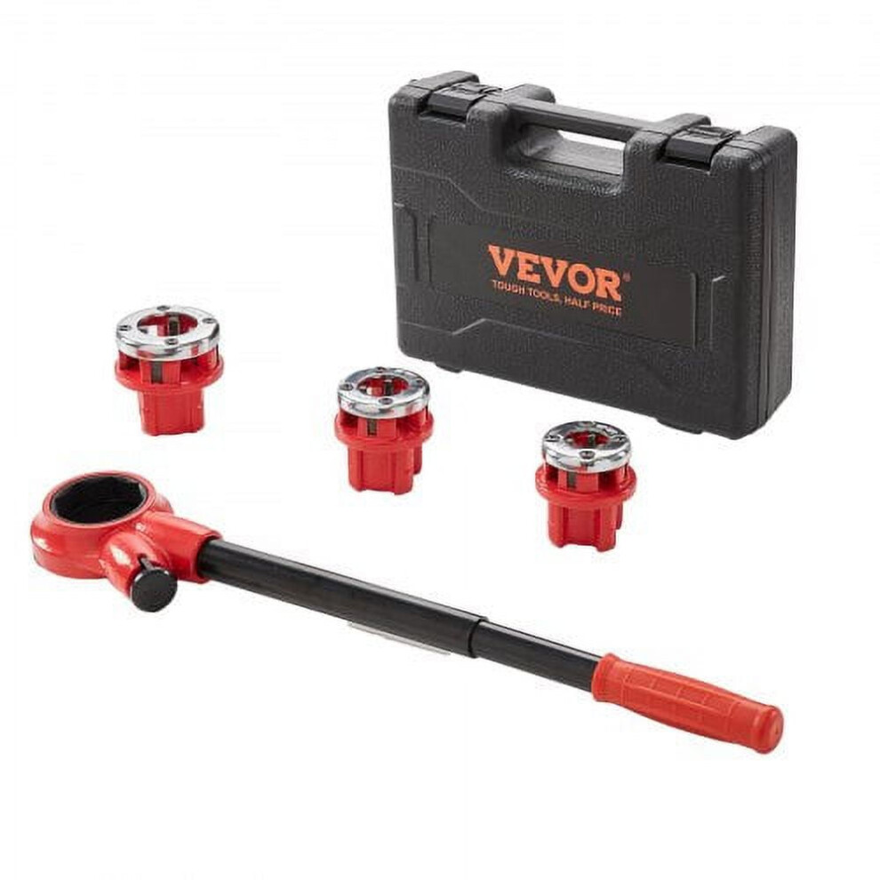 Ratchet Pipe Threader Kit 1/2", 3/4", 1" Npt With 3 Dies & Case, Manual Portable Tool For Iron, Copper, Aluminum, Galvanized Pipes 9004841147499