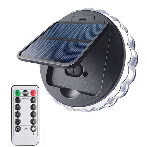 Chicmine 1 Set Solar Wall Light, High Brightness, 90 Adjustable, Remote Control, Auto On/Off, Multiple Modes, Outdoor LED Lamp with Solar Panel