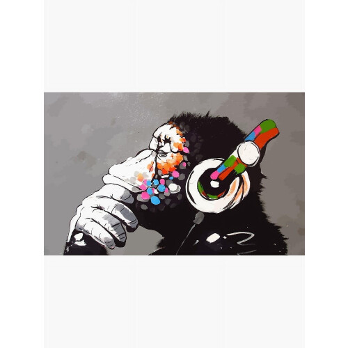 Aaroca Banksy DJ Monkey Thinker ze słuchawkami Wydruk na płótnie Plakaty na płótnie 2
