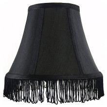 Abat-jour cloche en soie Urbanest, 5 x 9 x 7 pouces, noir avec franges noires