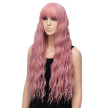Perruques pour femmes noires, perruque synthétique longue et bouclée de qualité, cheveux naturels roses pour les fêtes.