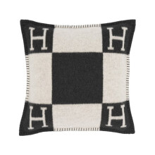 Nordic style H-shaped pillow, sofa cushion for lunch break, car cushion for waist and back, wool knitted pillow - black