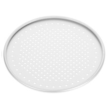 Plaque à pizza ronde en aluminium Brandonz, à mailles fines, pour la cuisson des pizzas et des gâteaux.