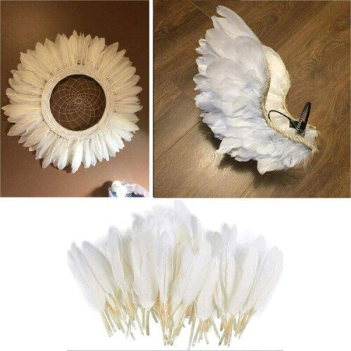 100 pcs/set Goose feathers Miscellaneous Feathers WHITE white 2