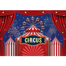 Fondo personalizado con temática de circo, decoración para fiestas de carnaval y pancarta de cumpleaños.